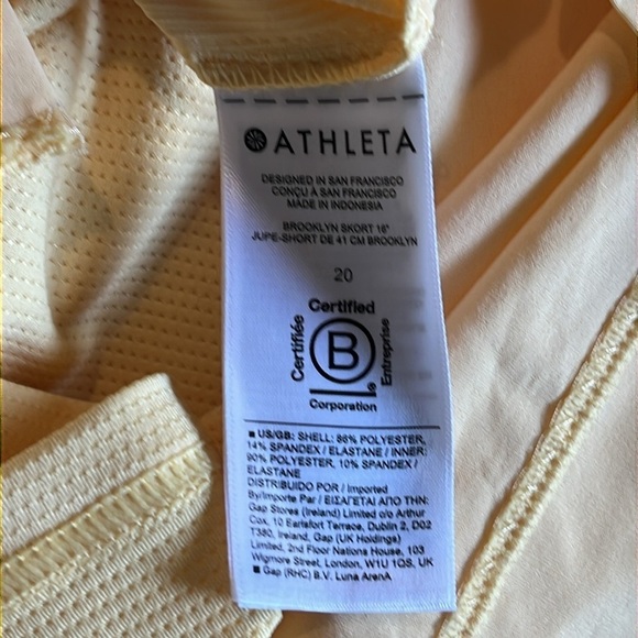 Athleta | Brooklyn Skort 16" In Lunaria Yellow Plus Size 20 Tennis Sporty Active - Picture 8 of 11
